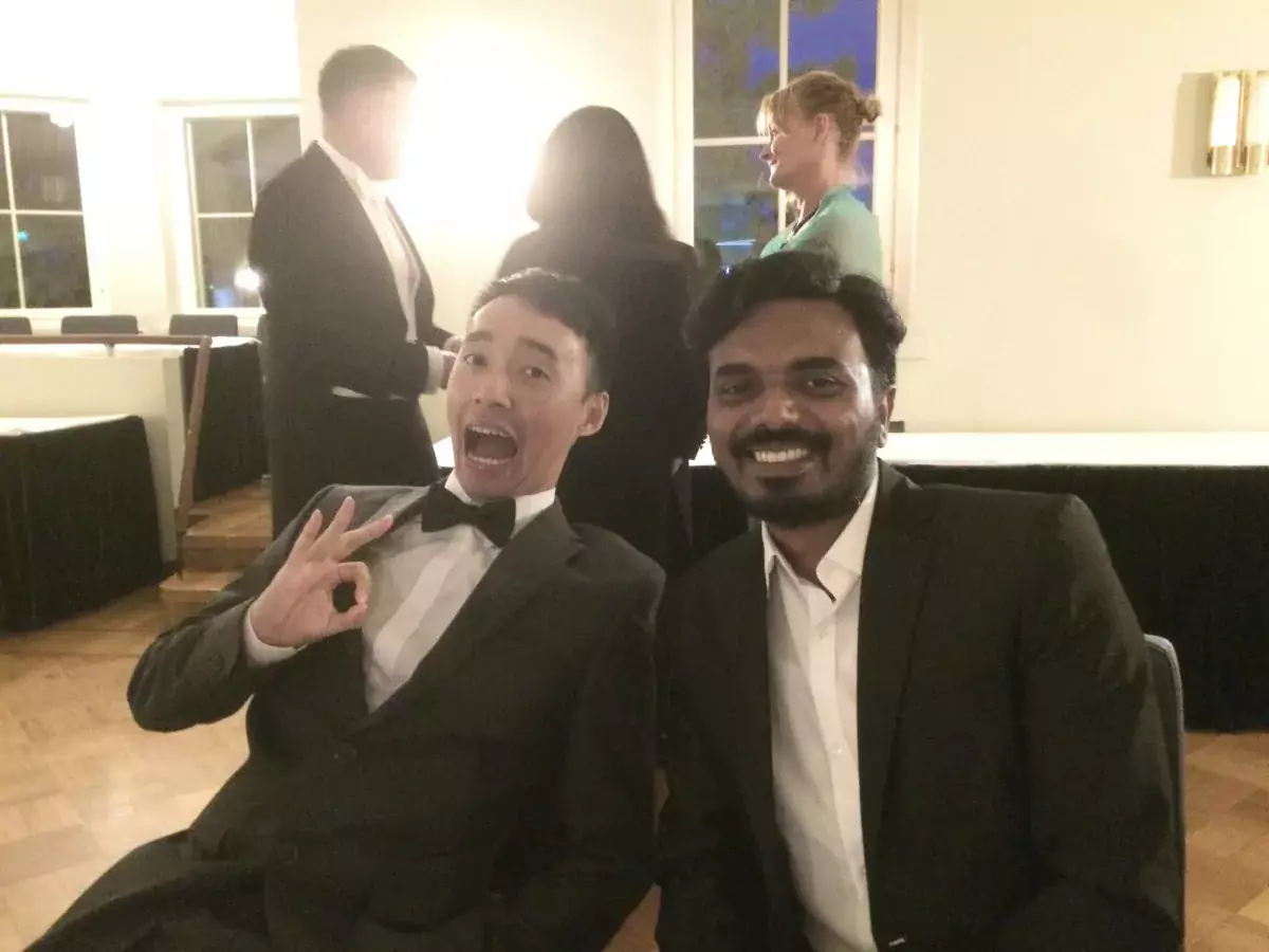 Latest PhD student (Jerry, left) at his first ever Karonkka with Shrikant