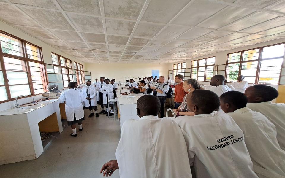 A classroom in a secondary school in Rwanda. 